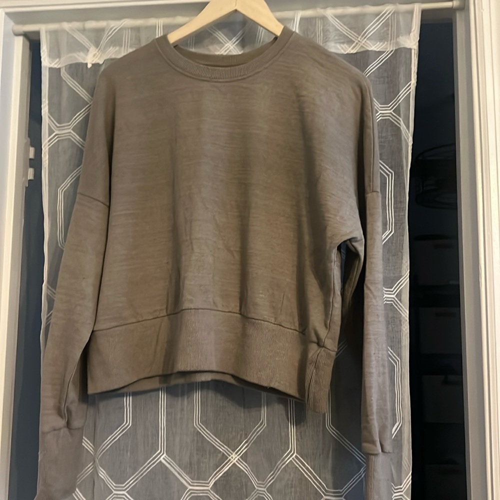 Muted olive crewneck sweatshirt